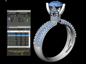 engagement ringthree variants with different gems 3D प्रिंट मॉडल