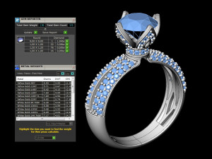 engagement ringthree variants with different gems 3D प्रिंट मॉडल