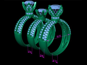 engagement ringthree variants with different gems 3D प्रिंट मॉडल