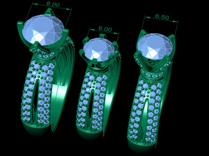engagement ringthree variants with different gems 3D प्रिंट मॉडल