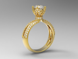 engagement ringthree variants with different gems 3D प्रिंट मॉडल