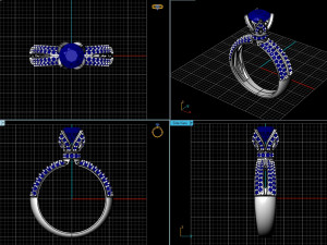 engagement ringthree variants with different gems 3D प्रिंट मॉडल