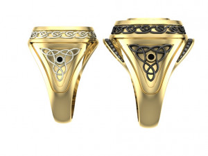round celtic signet mens ring Modello di stampa 3D