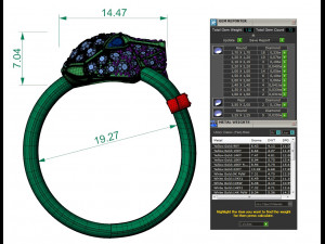 panther ring and earrings Modello di stampa 3D