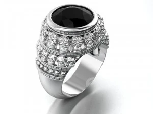 signet ring with sculls 3D Print Model