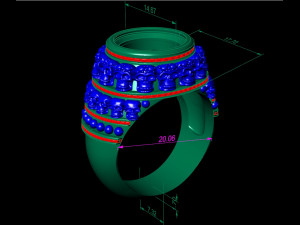 signet ring with sculls 3D 打印模型