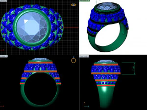 signet ring with sculls 3D Print Model