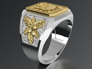 signet ring with heraldic Modello di stampa 3D