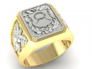 signet ring with heraldic 3D 打印模型