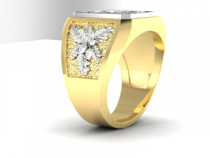 signet ring with heraldic 3D 打印模型