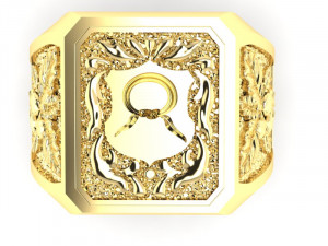 signet ring with heraldic 3D 打印模型