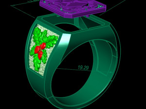 signet ring with heraldic 3D 打印模型
