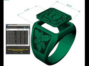 signet ring with heraldic 3D 打印模型