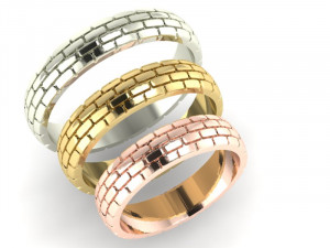 rings brick texture 3 sizes 3D Print Model