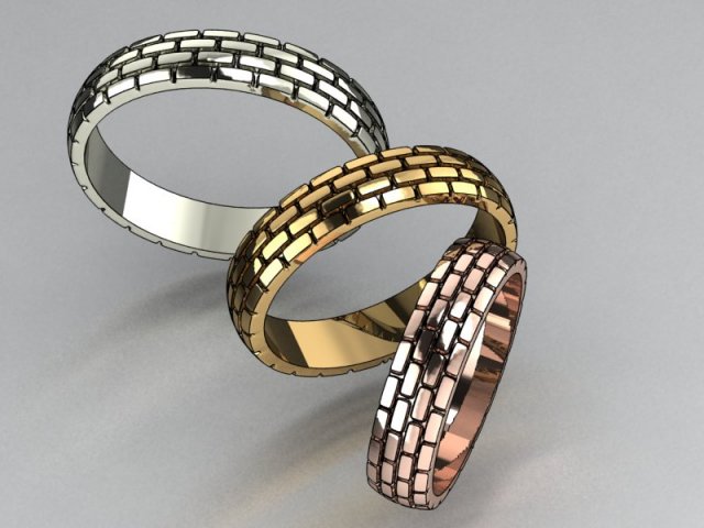 rings brick texture 3 sizes 3D Print Model .c4d .max .obj .3ds .fbx .stl .blend 