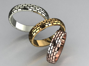 rings brick texture 3 sizes 3D Print Model