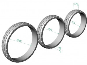 rings brick texture 3 sizes 3D Print Model