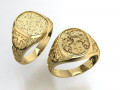 Signet ring with heraldic knight and shield Modello 3D
