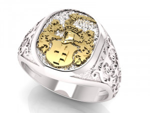 signet ring with heraldic knight and shield 3Dプリントモデル