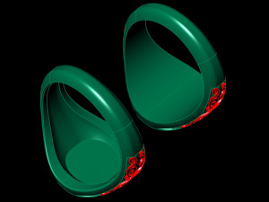 signet ring with heraldic knight and shield 3Dプリントモデル