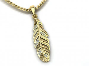 pendant feather with stones 3D Print Model