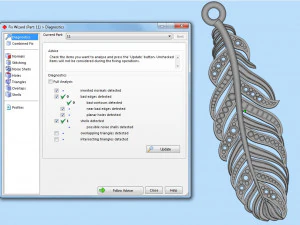 pendant feather with stones 3D Print Model