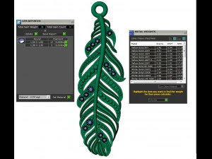 pendant feather with stones 3D Print Model