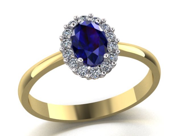classic ring with an oval stone 3D Print Model .c4d .max .obj .3ds .fbx .stl .blend 