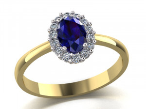classic ring with an oval stone 3D Print Model
