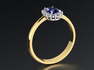 classic ring with an oval stone 3D Print Model