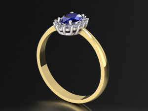 classic ring with an oval stone 3D Print Model