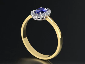 classic ring with an oval stone 3D Print Model
