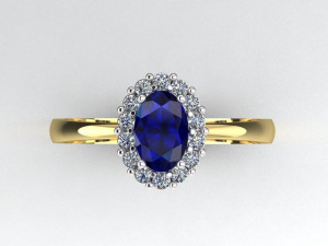 classic ring with an oval stone 3D Print Model