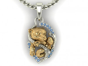 pendant little tiger cub sleeping 3D Print Model
