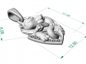 pendant little tiger cub sleeping 3D Print Model