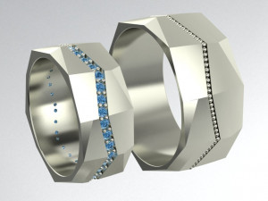 wedding rings with faces 2 sizes Modèles 3D en vedette