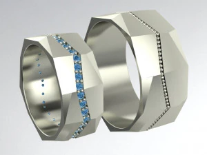 wedding rings with faces 2 sizes 3D Print Model