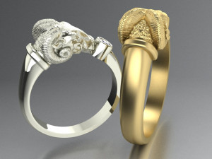 mens ring mouflon 3D 打印模型