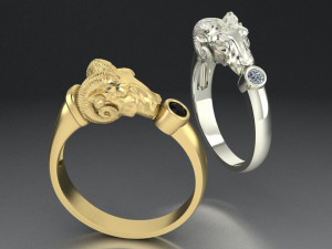 mens ring mouflon 3D-printmodel