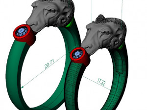 mens ring mouflon 3D-printmodel