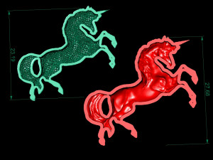 ewelry pendant unicorn two sizes Model Cetak 3D