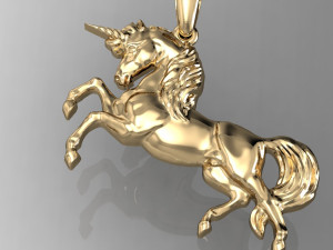 ewelry pendant unicorn two sizes Model Cetak 3D