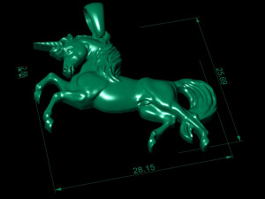 ewelry pendant unicorn two sizes Model Cetak 3D
