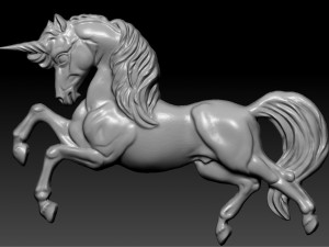 ewelry pendant unicorn two sizes Model Cetak 3D