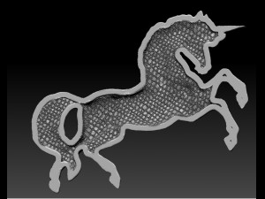 ewelry pendant unicorn two sizes Model Cetak 3D