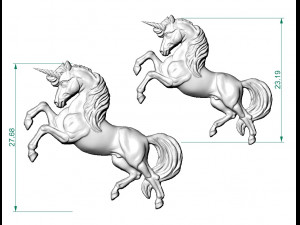 ewelry pendant unicorn two sizes Model Cetak 3D