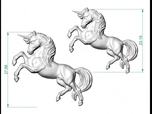 ewelry pendant unicorn two sizes 3D Print Model