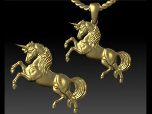 jóias pingente unicórnio dois tamanhos Modelo de Impressão 3D