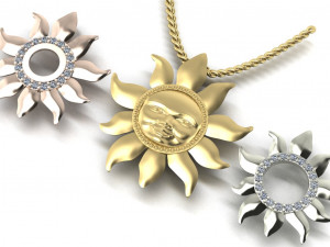 pendant sun three options 3D Print Model