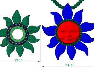 pendant sun three options Modello di stampa 3D
